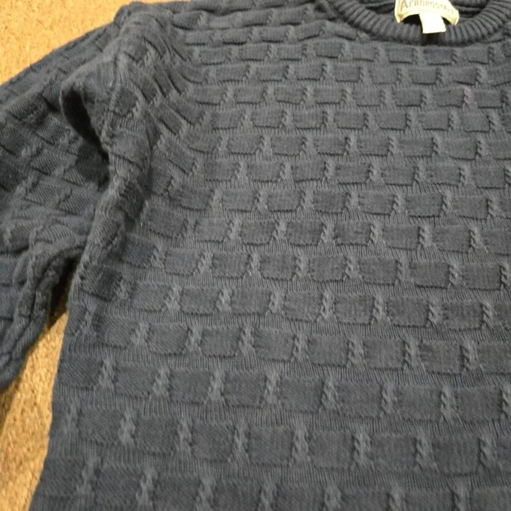 Vintage Aeropostale Knit Sweater XL — USA Made‎ Retro Navy Texture
